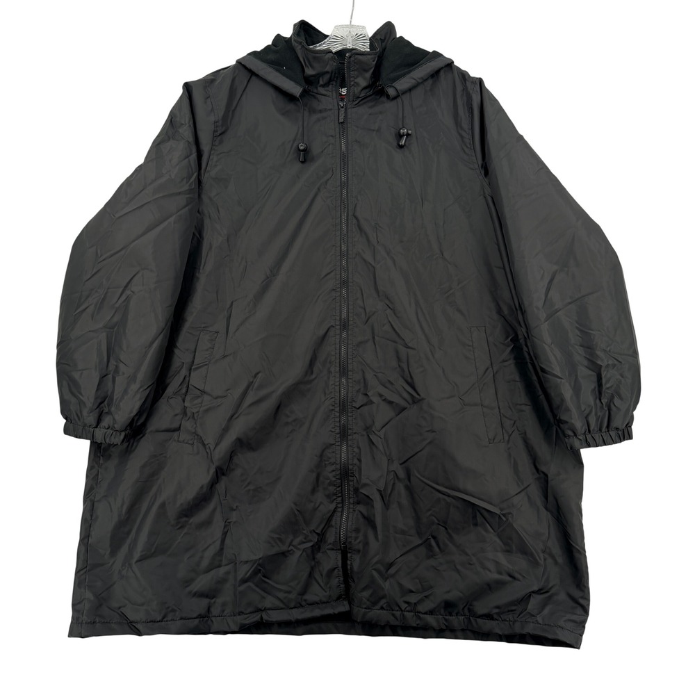 Totes Mens 3XL Black Hooded Rain Jacket Fleece Lined Full Zip Parka AL819853-001